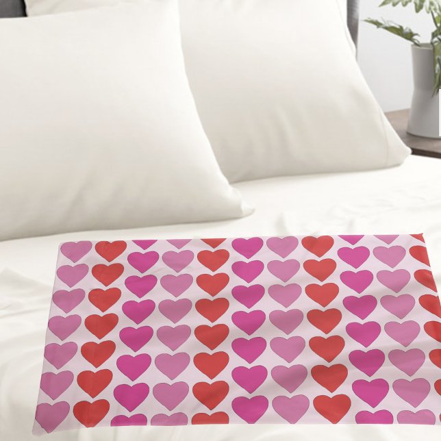 Playful Red Pink Fuchsia Hearts Valentine Pattern  Pillow Case (Creator Uploaded)