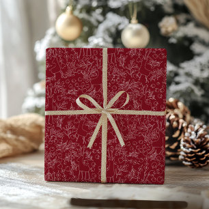 playful Reindeer & Winter Botanicals- christmas Wrapping Paper