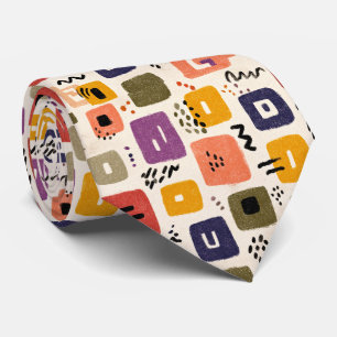 Playful Retro Doodle Abstract Mid-Century Modern Neck Tie
