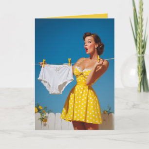 Playful Retro Laundry Day Surprise Card
