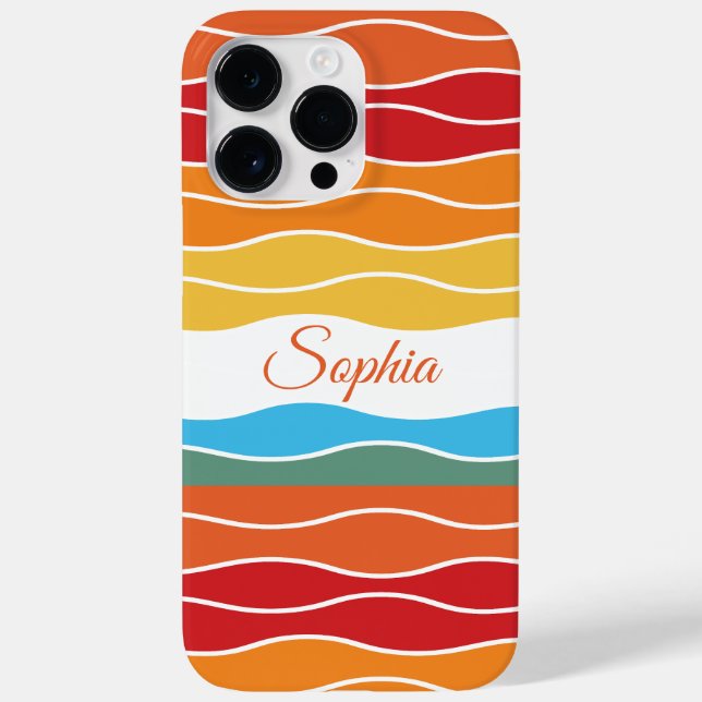 Playful Retro Rainbow Stripes for Custom Product Case-Mate iPhone Case (Back)