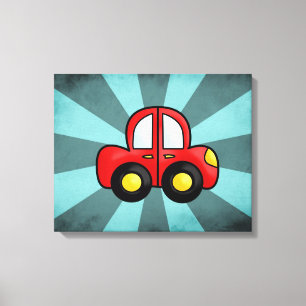 Playful Retro Toy Automobile Art Canvas Print
