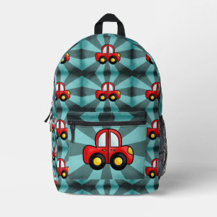 Playful Retro Toy Automobile Art Printed Backpack