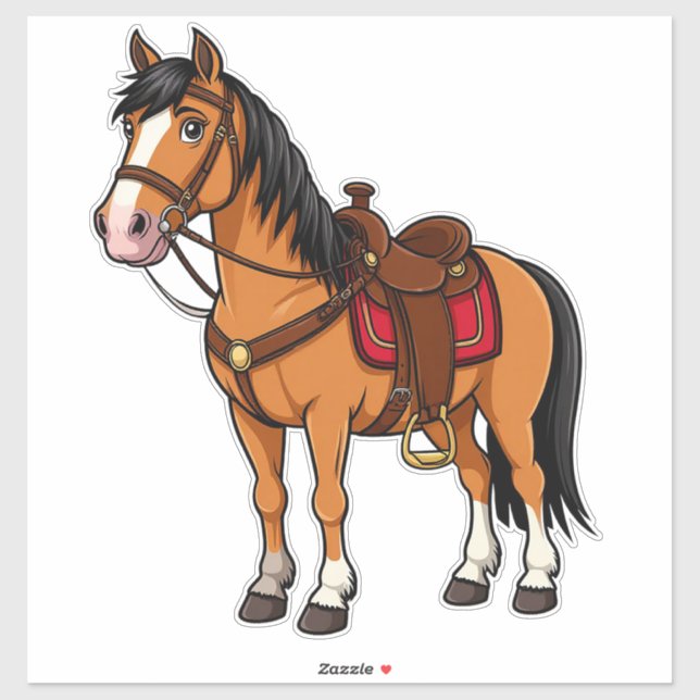 🐴 Playful Riding Horse Saddle Decal For Kids 🐴 (Sheet)
