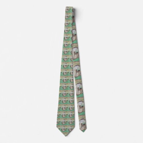 Playful River Otter Painting Tie