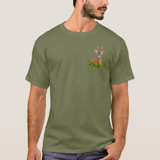 Playful Roe Buck with Green T-Shirt