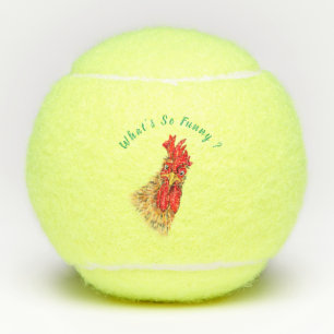 Playful Rooster Tennis Balls - What's So Funny 