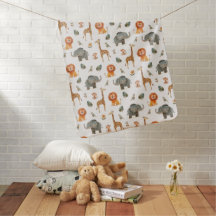 Playful Safari Animals Baby Blanket (v.2)