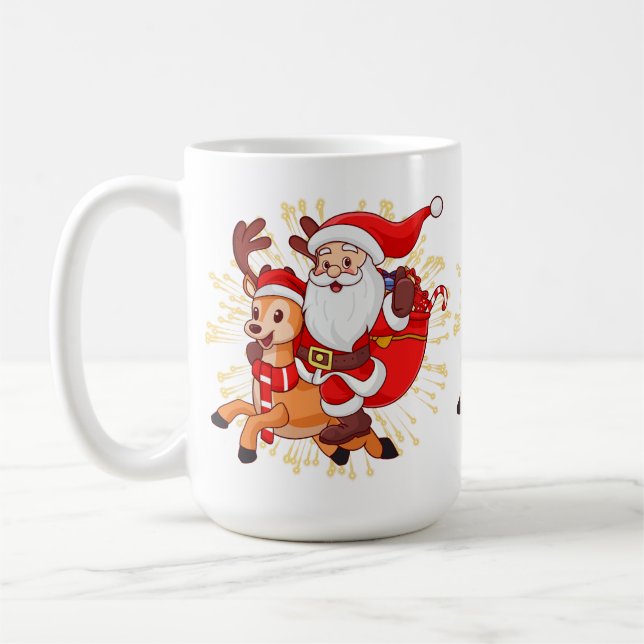 **"Playful Santa Claus Design – Fun and Festive Ch Coffee Mug (Left)
