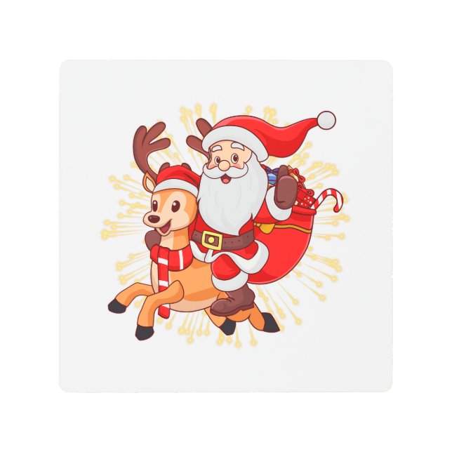 **"Playful Santa Claus Design – Fun and Festive Ch Metal Print (Front)