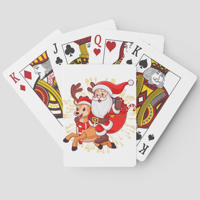 **"Playful Santa Claus Design – Fun and Festive Ch Poker Cards (Back)