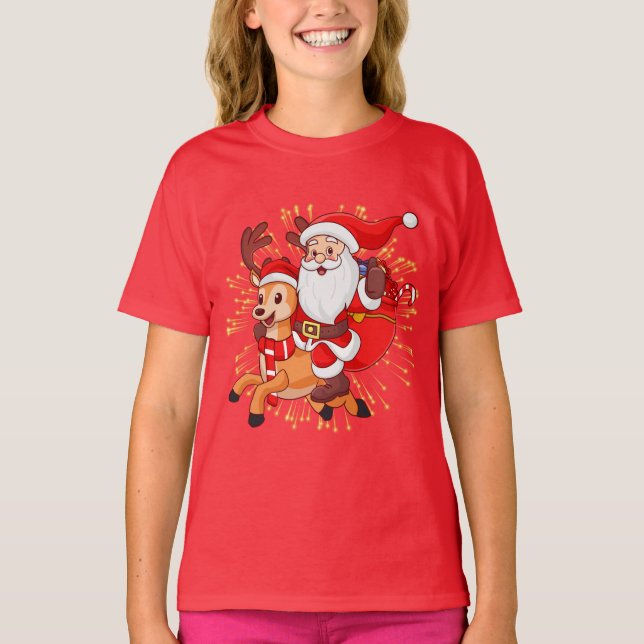 **"Playful Santa Claus Design – Fun and Festive Ch T-Shirt (Front)