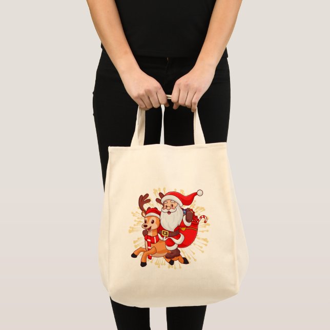 **"Playful Santa Claus Design – Fun and Festive Ch Tote Bag (Front (Product))
