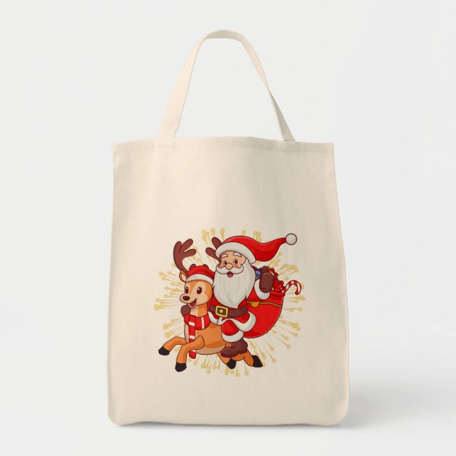 **"Playful Santa Claus Design – Fun and Festive Ch Tote Bag (Front)