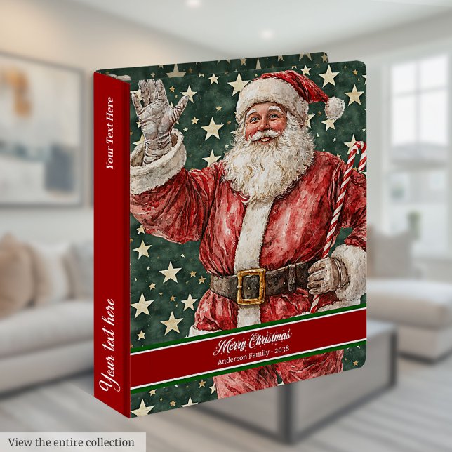 Playful Santa Claus Personalized Name Binder (Playful Santa Claus Personalized Name Binder)