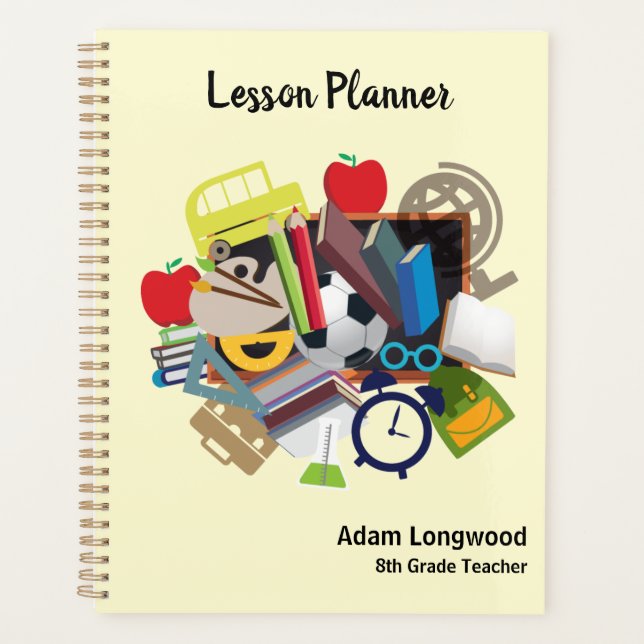 Playful School Supplies Art for Teachers Planner (Front)