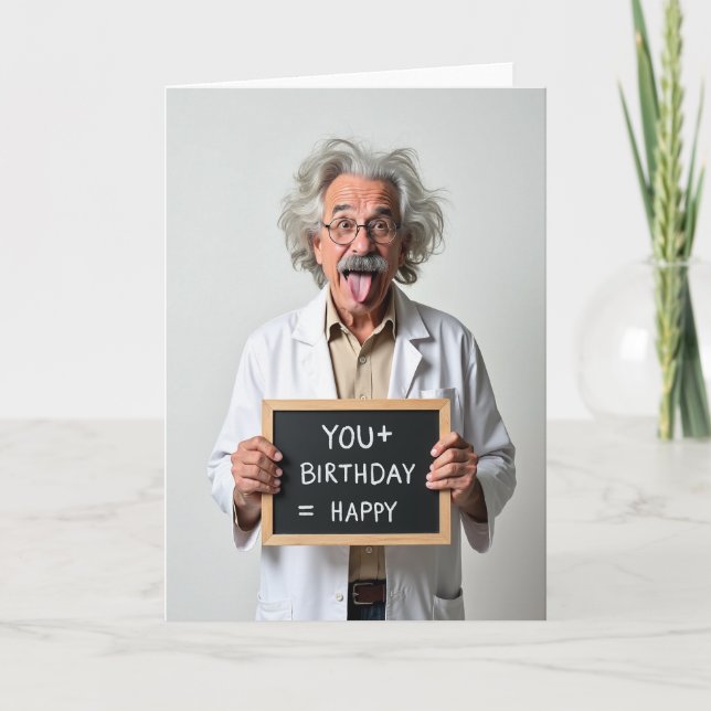 Playful Scientist Birthday Card (Front)