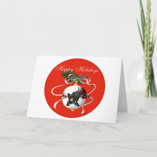 Playful Scottie Happy Holidays Holiday Card