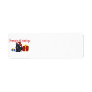 Playful Scottish Terrier Greetings Label