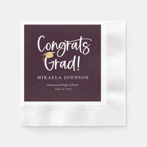 Playful Script Graduation Party Napkins