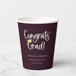 Playful Script Graduation Party Paper Cups