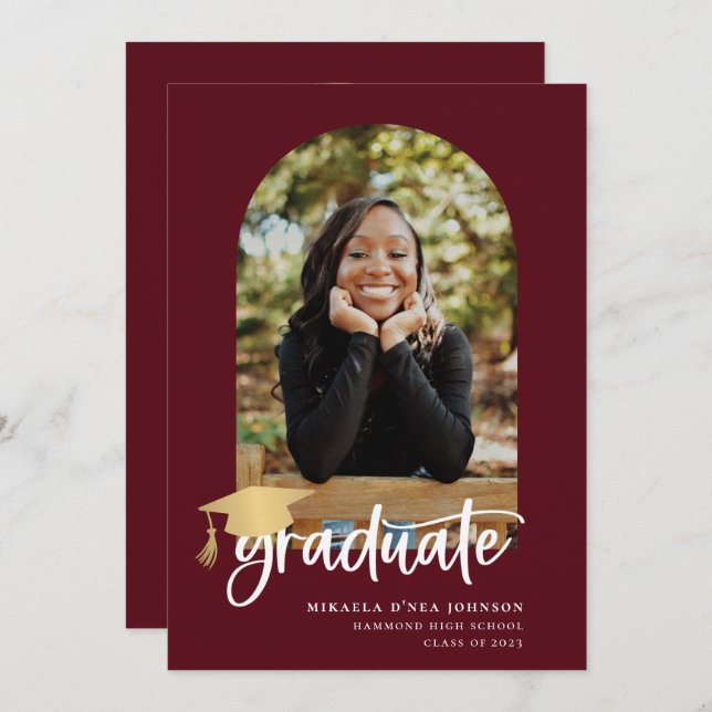 Playful Script Graduation Photo Announcement (Front/Back)
