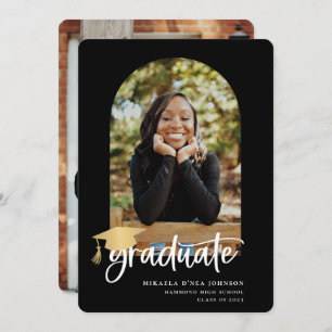 Playful Script Graduation Photo Announcement