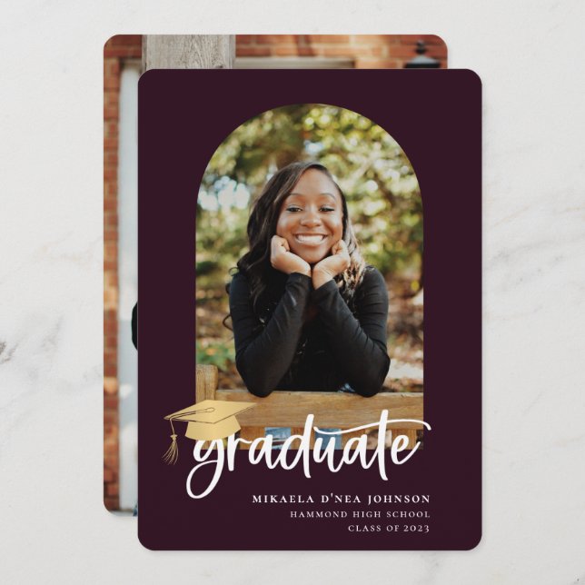 Playful Script Graduation Photo Announcement (Front/Back)