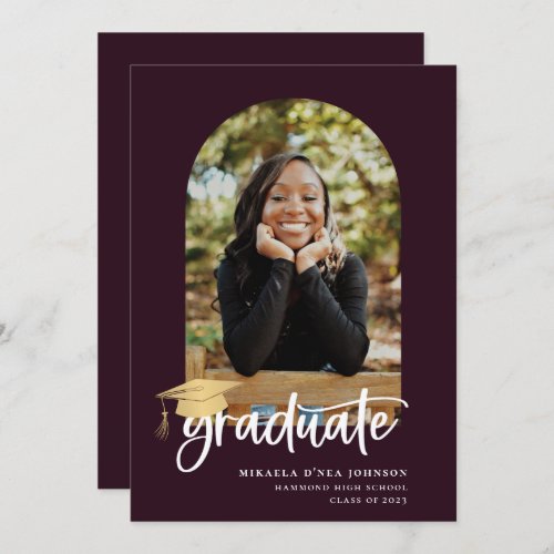 Playful Script Graduation Photo Announcement