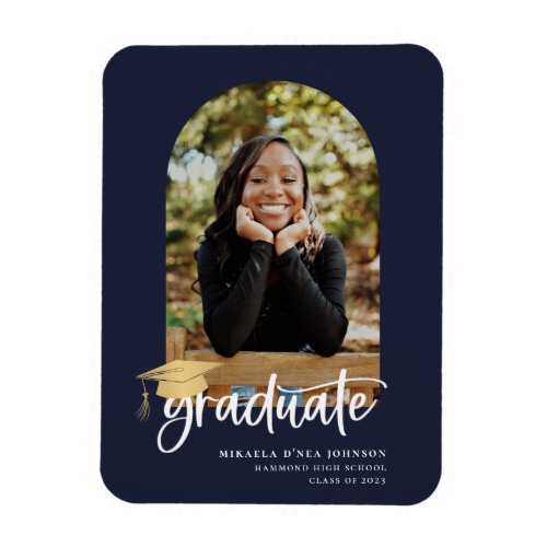 Playful Script Graduation Photo Announcement Magnet