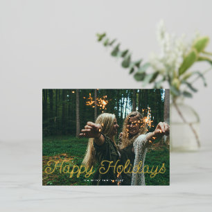 Playful Script Photo Happy Holiday Card