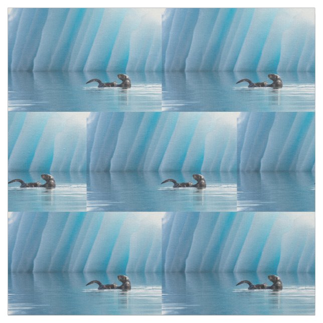 Playful Sea Otter Fabric (Swatch)