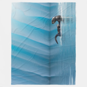 Playful Sea Otter Fleece Blanket