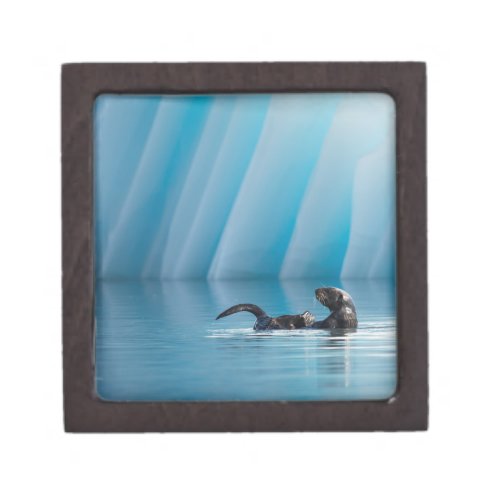 Playful Sea Otter Keepsake Box