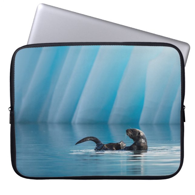 Playful Sea Otter Laptop Sleeve (Front)