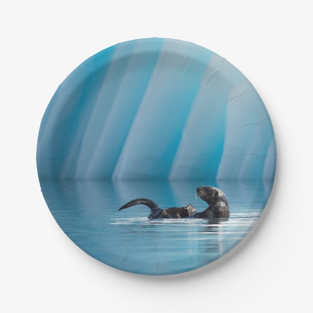 Playful Sea Otter Paper Plates (Front)