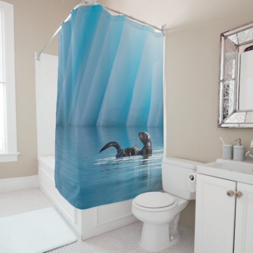 Playful Sea Otter Shower Curtain