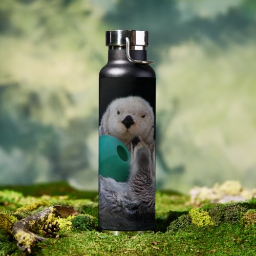 Playful Sea Otters Photo Water Bottle