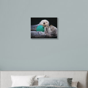 Playful Sea Otters Photographic Foam Core Photo Tile