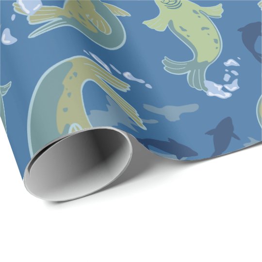 Playful Seals Marine Blue Wrapping Paper | Zazzle.com