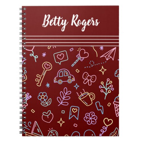 playful seamless pattern background notebook