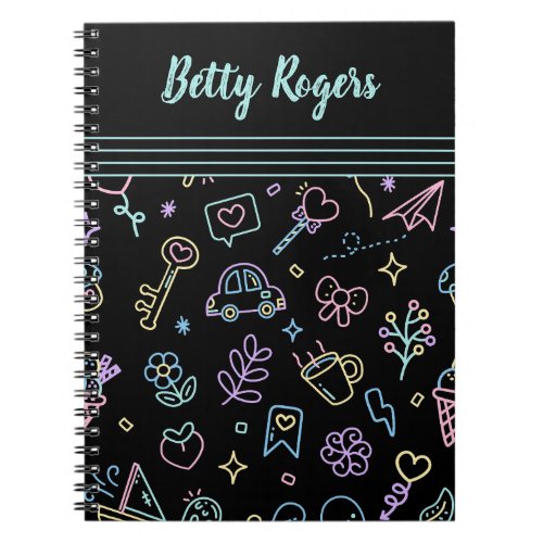 playful seamless pattern background notebook