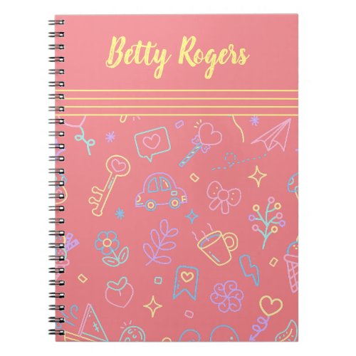 playful seamless pattern background notebook