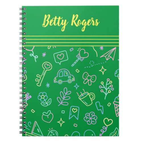 playful seamless pattern background notebook