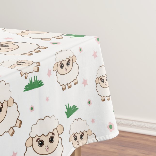 Playful Sheep Pattern Tablecloth (In Situ)