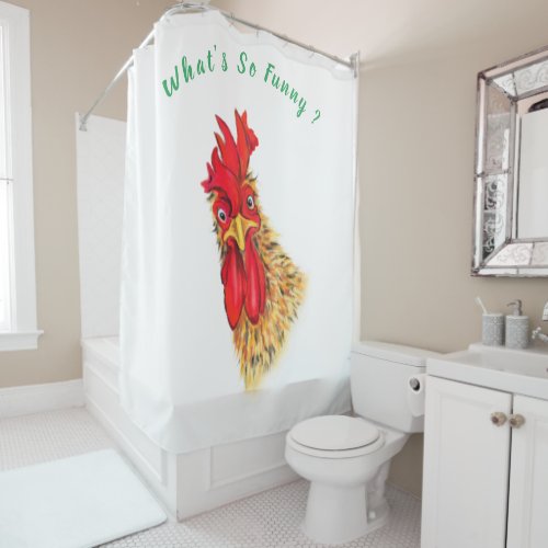 Playful Shower Curtain Surprised Curious Rooste