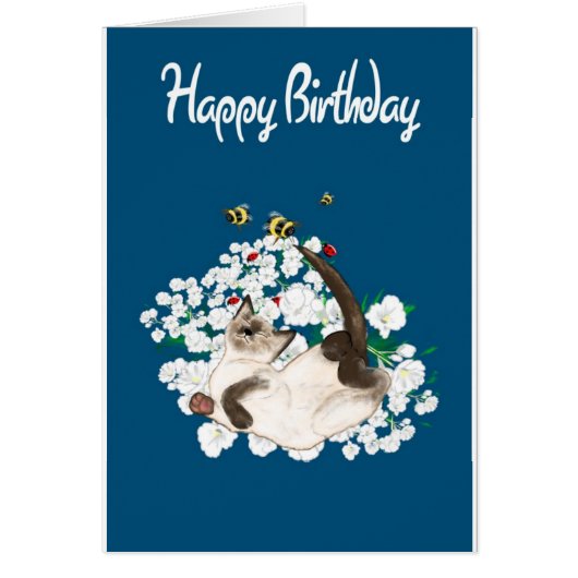 Playful Siamese Cat Cards (Front)