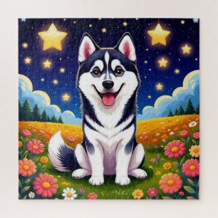 Playful Siberian Husky Jigsaw Puzzle