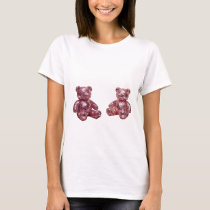 Playful Silver DIAMOND TEDDY BEARS Quote Design T-Shirt