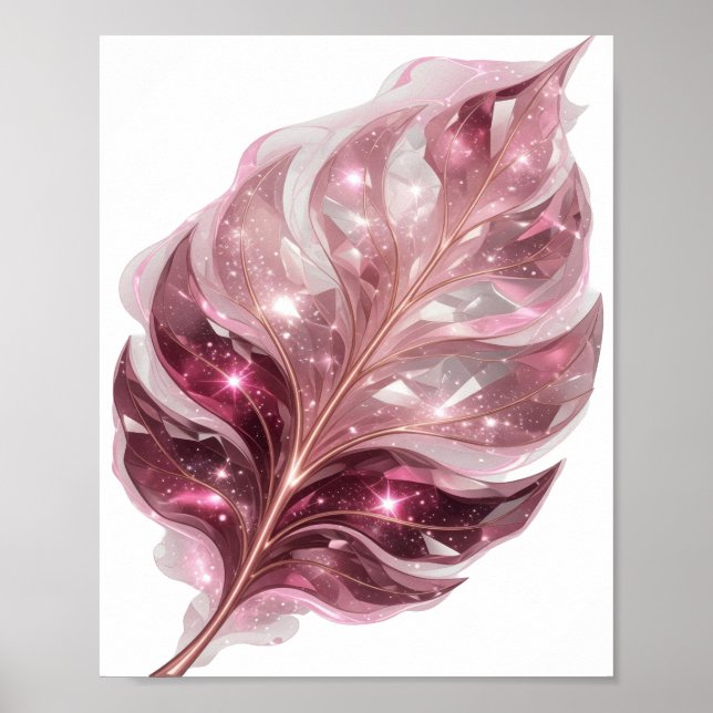 Playful Silver GEMSTONE LEAF Print (Front)